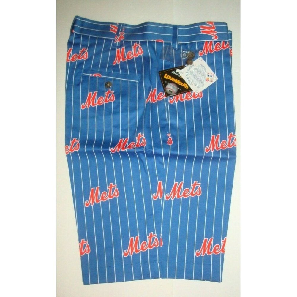 Loudmouth Golf Shorts NY Mets MLB Pinstripe Size 44
